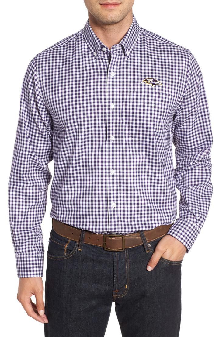 Men's Cutter & Buck League Baltimore Ravens Fit Shirt, Size Medium - Purple