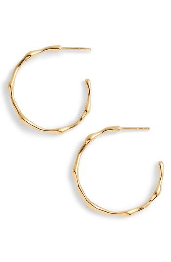 Women's Missoma Golden Medium Molten Hoop Earrings