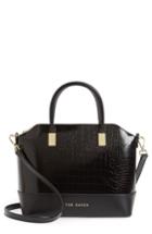 Ted Baker London Camilee Croc Embossed Leather Top Handle Tote - Black