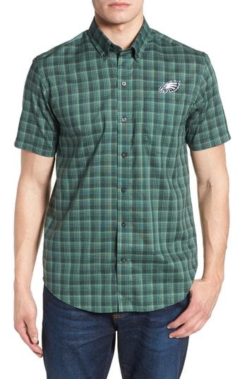 Men's Cutter & Buck Philadelphia Eagles - Fremont Regular Fit Check Sport Shirt - Green