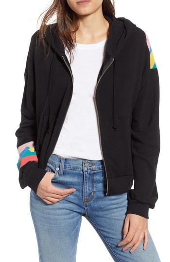 Women's Wildfox Spectrum Marquis Zip Hoodie, Size - Black