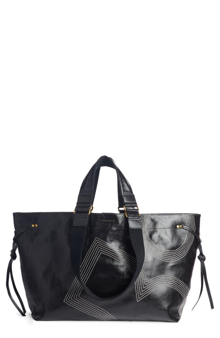 Isabel Marant Wardy Embroidered Logo Tote -