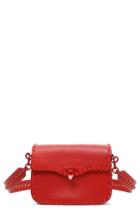 Valentino Garavani Rockstud Leather Shoulder Bag - Red