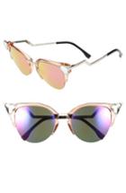 Women's Fendi Crystal 52mm Tipped Cat Eye Sunglasses - Crystal/ Palladium