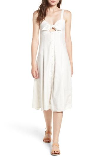 Women's Splendid Slub Tie Front Dress - White