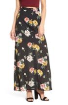Women's Bp. Floral Print Maxi Skirt, Size - Black