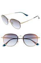 Women's Ray-ban 58mm Round Sunglasses - Gold/ Transparent Blue