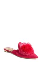 Women's Aquazzura Powder Puff Pointy Toe Mule Us / 35eu - Pink