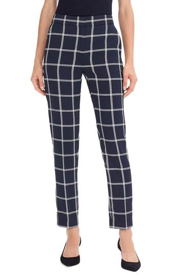 Women's J.crew French Girl Windowpane Slim Crop Pants - Blue