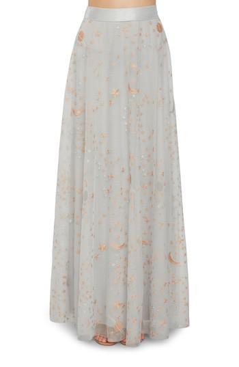 Women's Willow & Clay Star Tulle Maxi Skirt - Metallic