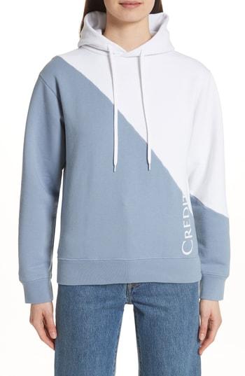 Women's Vetements Volksbank Diagonal Hoodie - White
