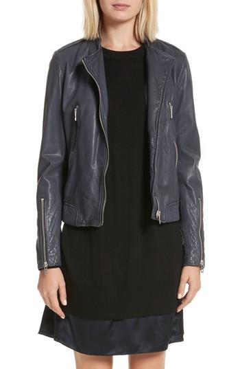 Women's Rag & Bone Lyon Leather Jacket - Blue