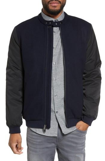 Men's Calibrate Mixed Media Bomber Jacket - Blue