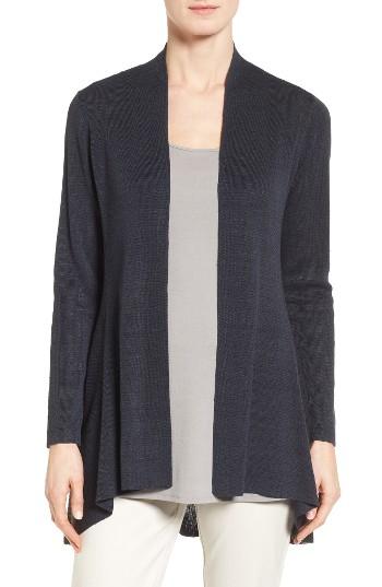 Women's Eileen Fisher Shaped Organic Linen Blend Cardigan - Grey