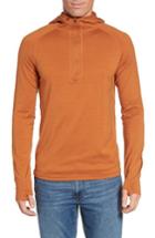 Men's Ibex 'indie' Merino Wool Half Zip Hoodie - Orange