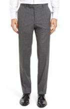 Men's Boss Leenon Flat Front Solid Wool Trousers R - Grey