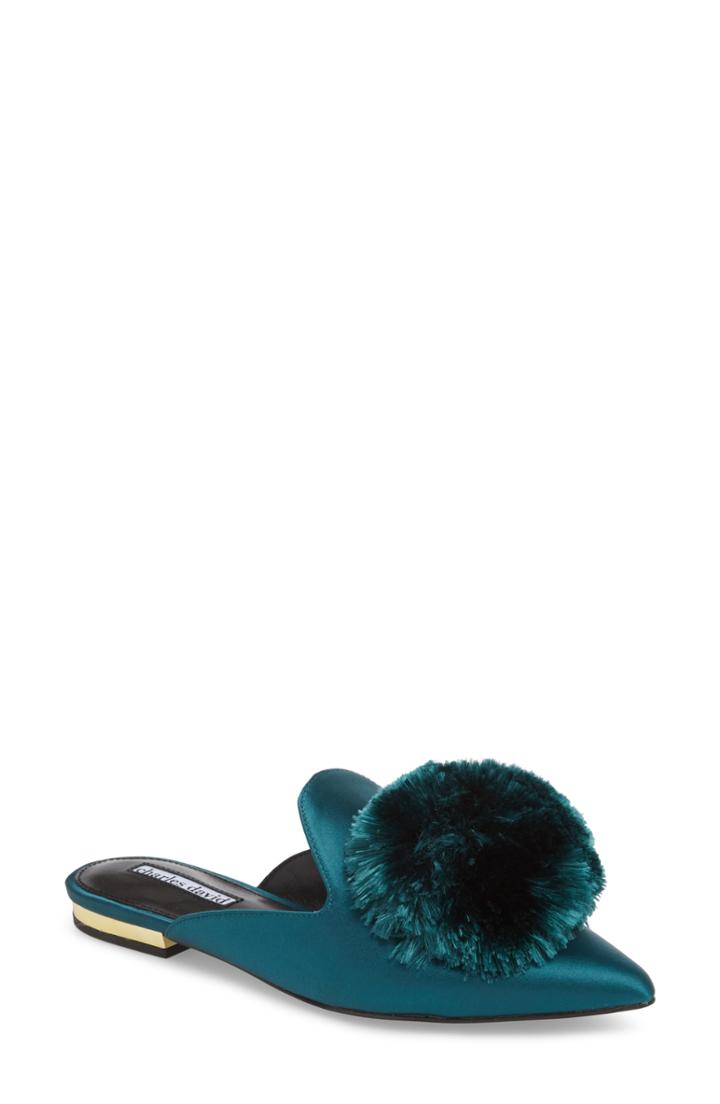 Women's Charles David Wella Pompom Loafer Mule .5 M - Green