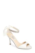 Women's Nina 'vinnie' Crystal Embellished Ankle Strap Sandal .5 M - White