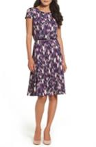 Women's Eliza J Belted Fit & Flare Dress - Purple