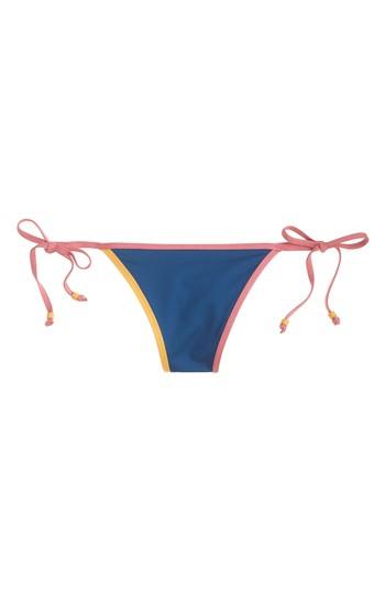 Women's J.crew Playa Miami String Bikini Bottoms - Blue