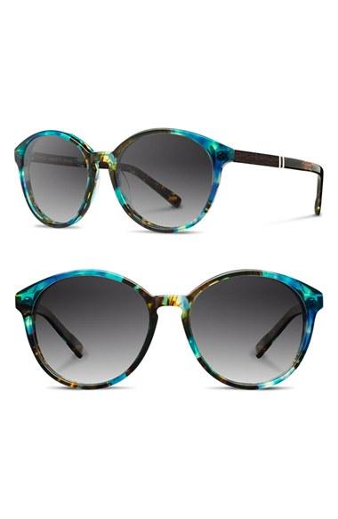 Women's Shwood 'bailey' 53mm Polarized Sunglasses - Blue Opal/ Ebony/ Grey Polar