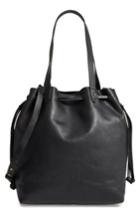 Women's Madewell Medium Transport Leather Bucket Bag - Black