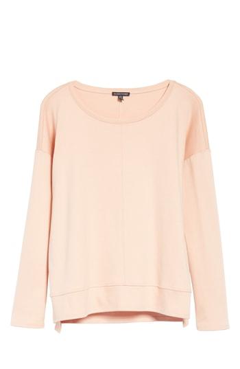 Women's Eileen Fisher Boxy Organic Cotton Knit Top - Pink