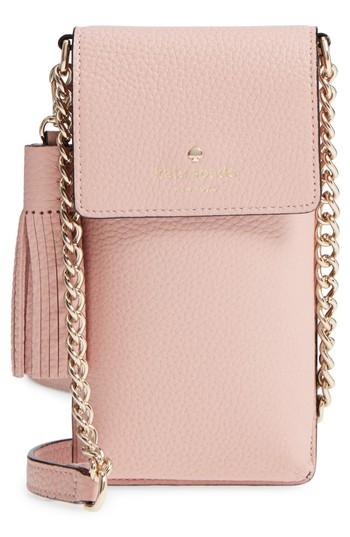 Women's Kate Spade New York Pebbled Leather Phone Crossbody Bag - Burgundy