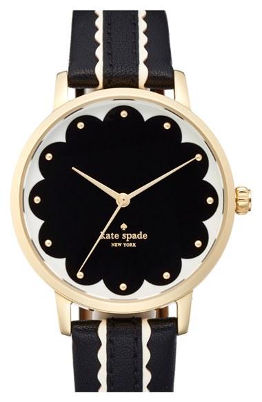 Women's Kate Spade New York 'metro' Leather Strap Watch, 34mm