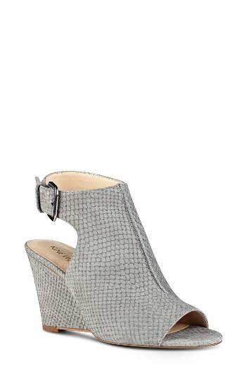 Women's Nine West Gorana Wedge Ankle Strap Sandal M - Grey