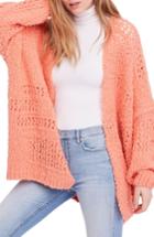 Women's Free People Saturday Morning Cardigan /small - Coral