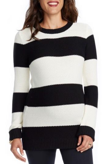 Women's Rosie Pope Sara Stripe Maternity Sweater - Black