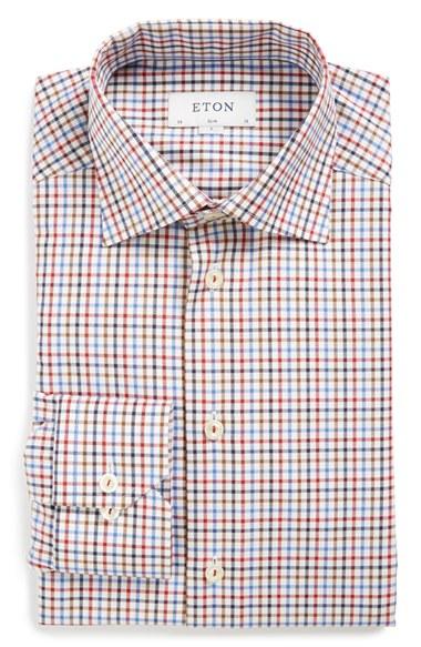 Men's Eton Slim Fit Check Dress Shirt .5 - Pink