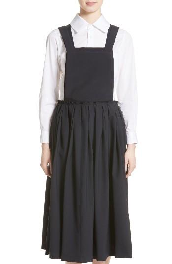 Women's Comme Des Garcons Tropical Wool Overall Dress