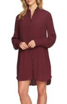 Women's 1.state Button Up Shirtdress, Size - Burgundy