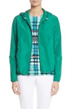 Women's St. John Collection Lightweight Taffeta Hooded Jacket, Size - Green