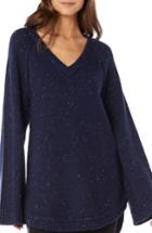 Women's Michael Stars Confetti Curved Hem Tunic Sweater - Blue