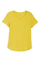 Women's Caslon Slub Crewneck Tee, Size - Yellow
