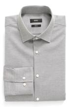 Men's Boss Slim Fit Solid Stretch Dress Shirt .5 - Black