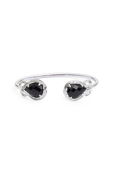 Women's Kendra Scott 'andy' Station Cuff - Rhodium/ Black Opaque