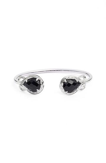 Women's Kendra Scott 'andy' Station Cuff - Rhodium/ Black Opaque
