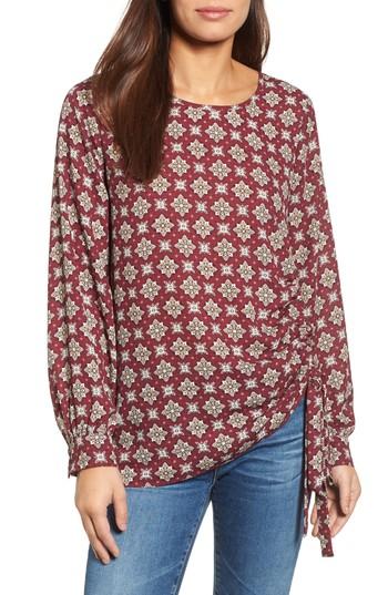 Women's Halogen Side Cinch Top - Burgundy