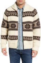 Men's Schott Nyc Lined Zip Sweater Jacket, Size - White