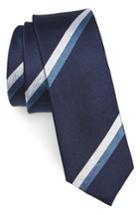 Men's The Tie Bar Ad Stripe Silk Tie, Size - Blue