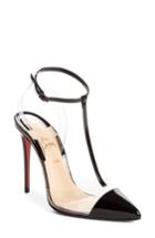 Women's Christian Louboutin Nosy Pvc T-strap Pump Us / 35eu - Black