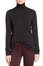 Women's Amour Vert 'flannery' Stripe Stretch Jersey Turtleneck - Black