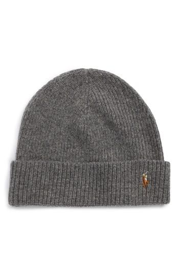 Men's Polo Ralph Lauren Signature Beanie - Grey