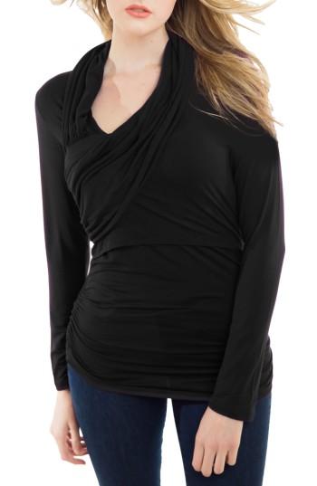 Women's Nurture-elle Asymmetrical Nursing Top - Black