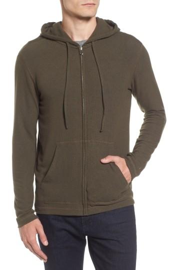 Men's Velvet By Graham & Spencer Modern Trim Zip Hoodie - Green
