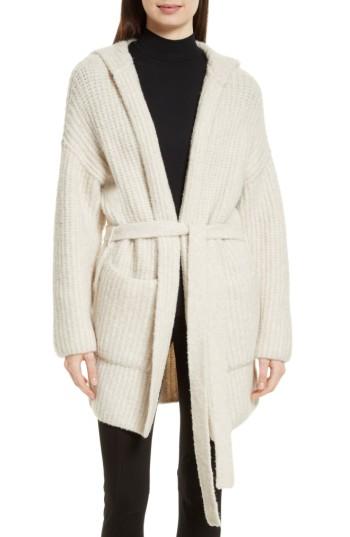 Women's Atm Anthony Thomas Melillo Hooded Sweater Coat - Ivory